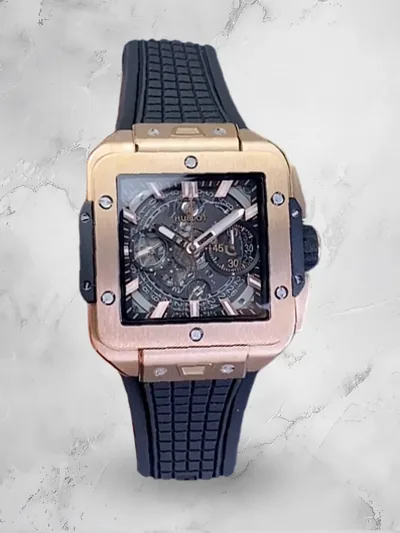 Hublot Square Big Bang Unico Replica 42mm Rose Gold Dark Grey Dial Watch