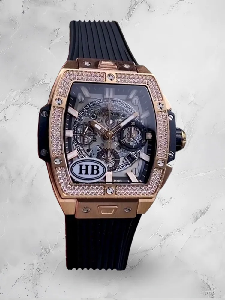 Hublot Spirit Of Big Bang Replica 642.OX.0180.RX.1104 42mm Rose Gold Diamonds Watch