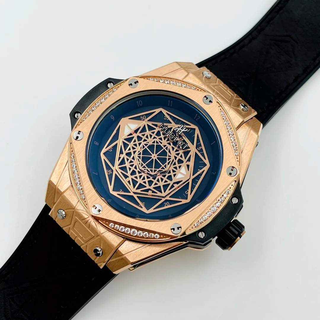 HUBLOT Big Bang Series Men's Diameter 42.1mm Thickness 14.9mm PMX010 Leather Rubber Black Strap - IVR
