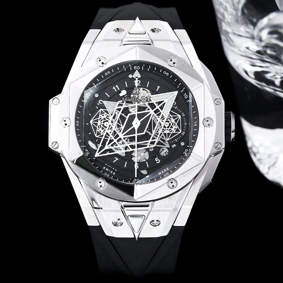 Hublot Big Bang Replica 45mm Sang Bleu II Titanium Black Dial Watch