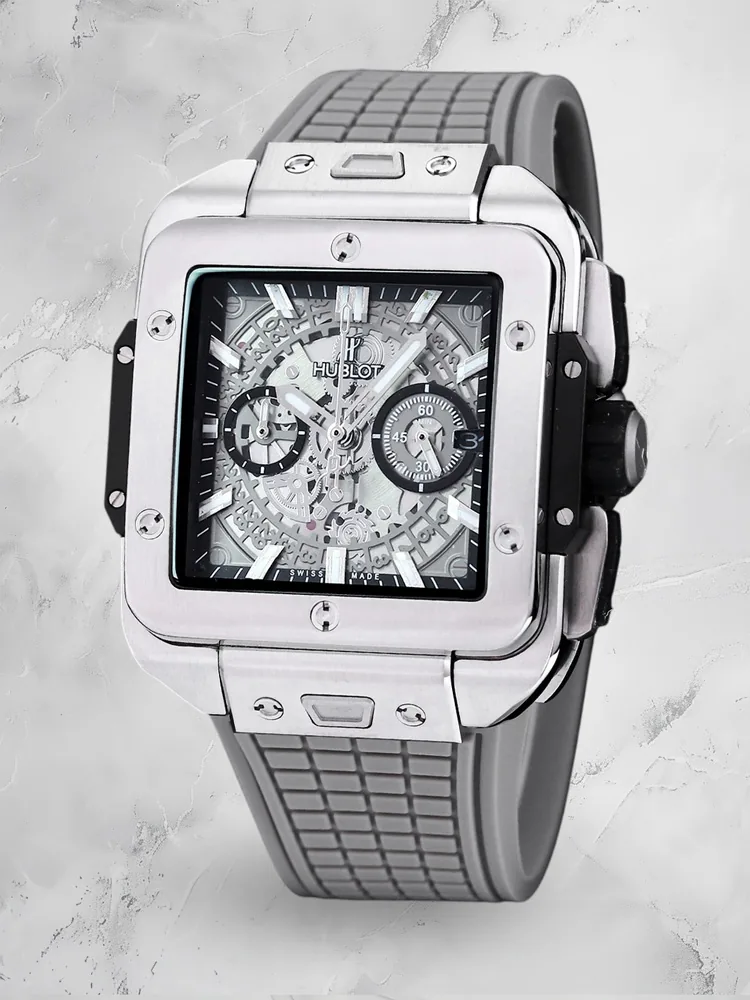Hublot Square Big Bang Replica Unico Grey Ceramic 42mm Grey Rubber Strap Watch