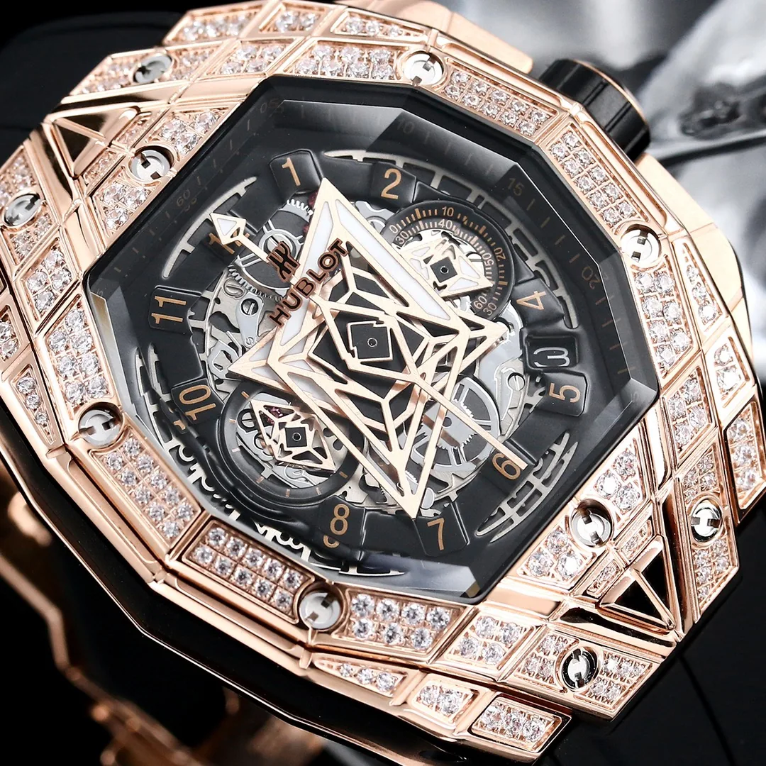 Luxury Hublot Spirit Of Big Bang 648.OX.0108.RX.1604.MXM23 Replica 42mm Rose Gold Diamond Watch