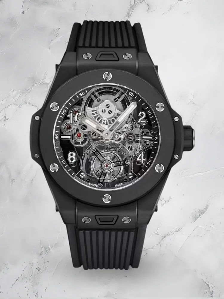 Hublot Big Bang Replica Unico Tourbillon 45mm Black Ceramic Bezel Watch