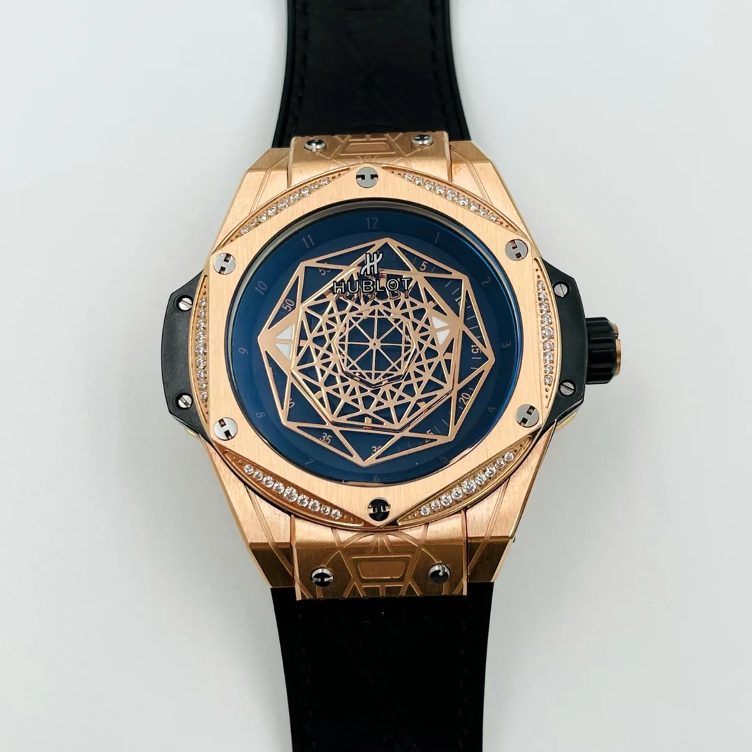 HUBLOT Big Bang Series Men's Diameter 42.1mm Thickness 14.9mm PMX010 Leather Rubber Black Strap - IVR
