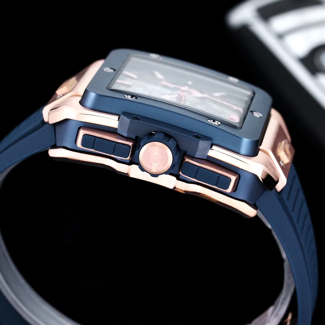 Hublot Square Big Bang Replica 42mm Unico Gold Blue Ceramic Watch