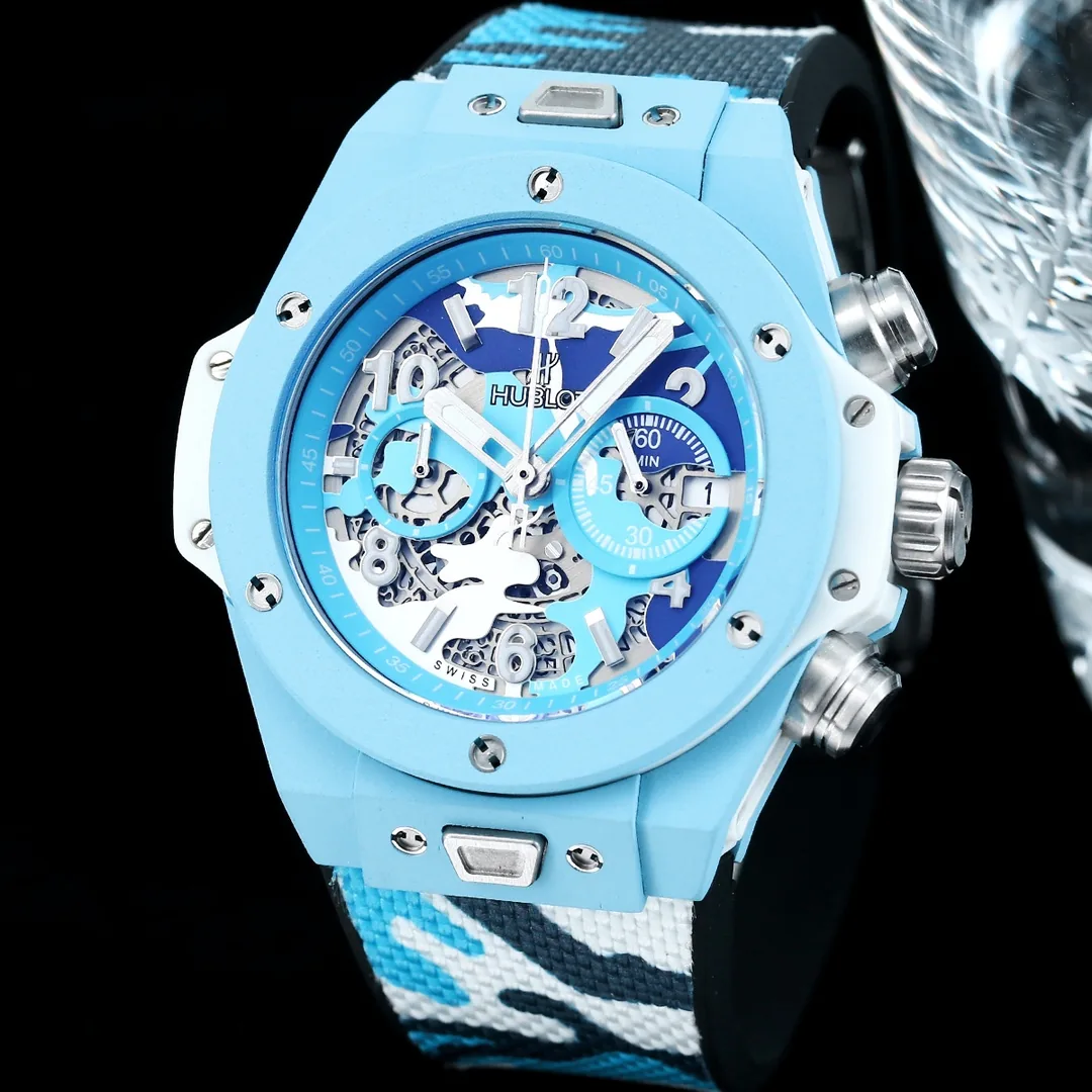 Hublot Big Bang Replica Unico 44mm Sky Blue Camouflage Ceramic Watch