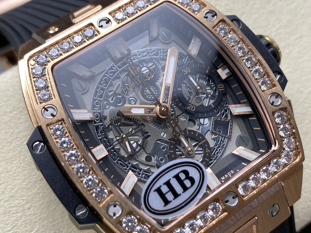 Hublot Spirit Of Big Bang Replica 642.OX.0180.RX.1104 42mm Rose Gold Diamonds Watch