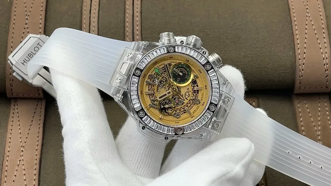 Hublot Big Bang Replica 411.JX.4802.RT 45mm Yellow Skeleton Dial Watch