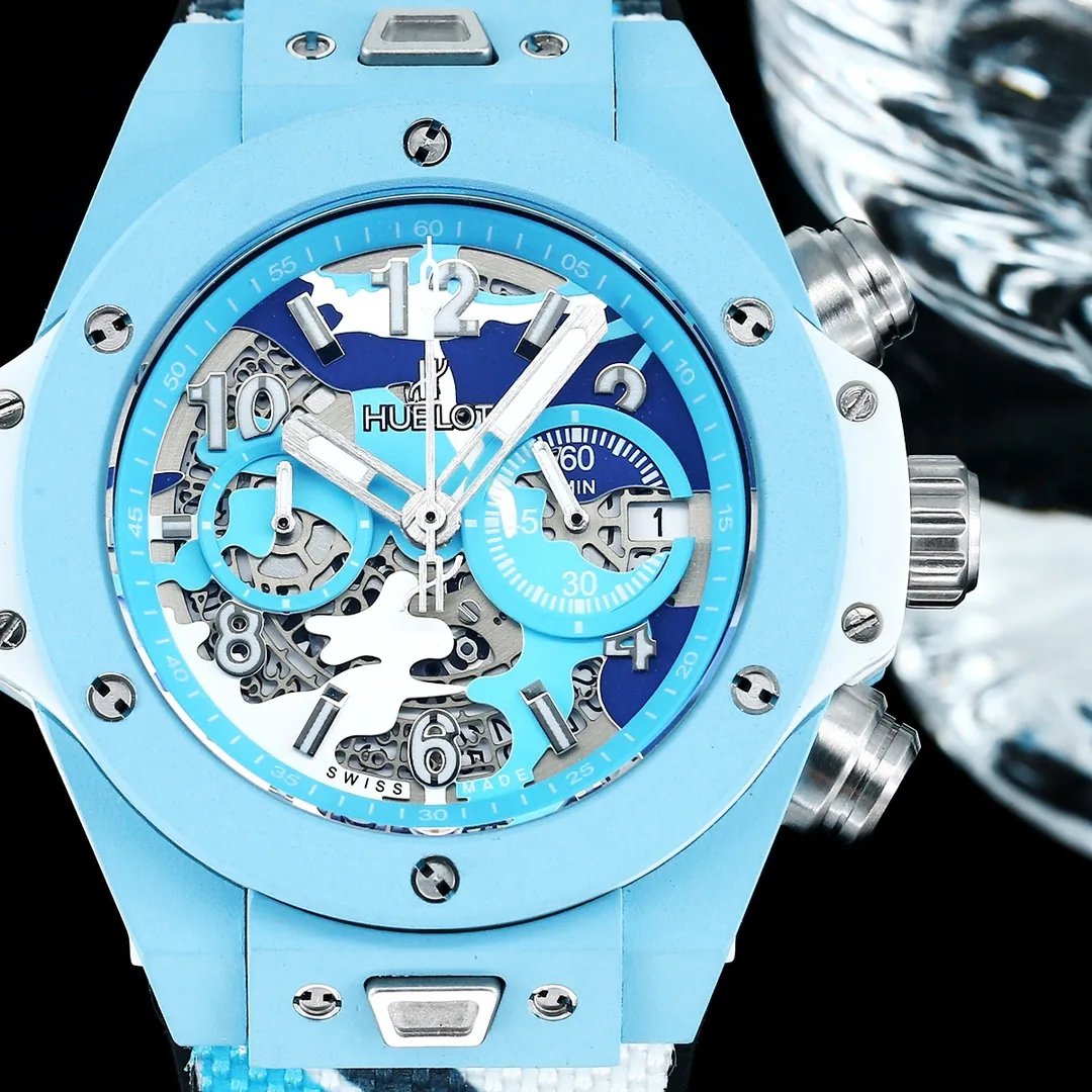 Hublot Big Bang Replica Unico 44mm Sky Blue Camouflage Ceramic Watch