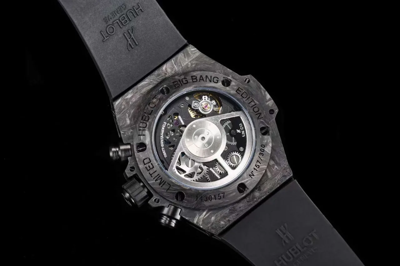 Hublot Big Bang Replica Black Grey Camouflage Polished Carbon Fiber Watch