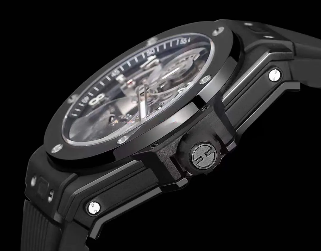 Hublot Big Bang Replica Unico Tourbillon 45mm Black Ceramic Bezel Watch