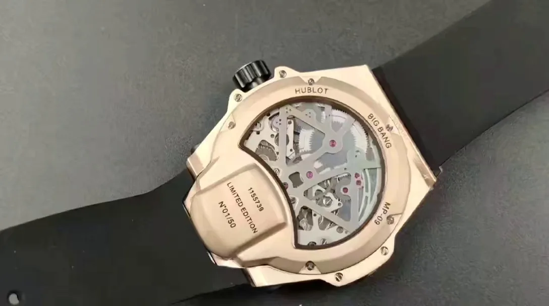 Hublot Big Bang MP-09 Replica Tourbillon Bi-Axis Rose Gold Black Dial Watch