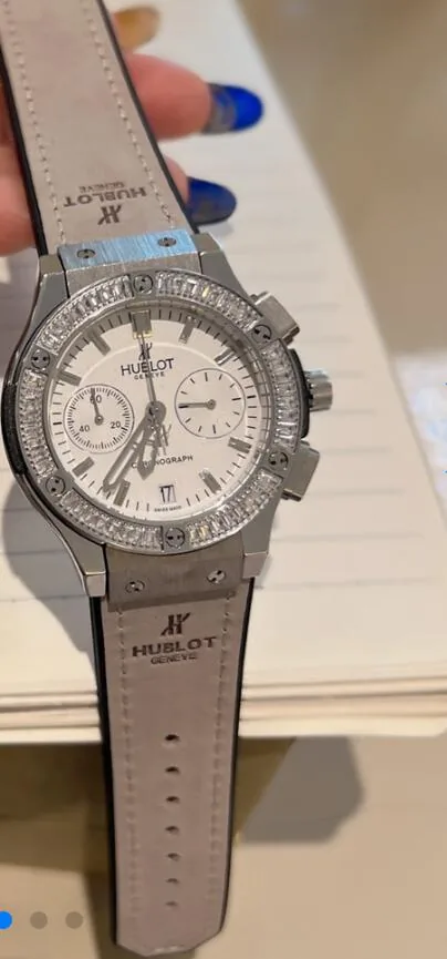 HUBLOT Big Bang Women's 38mm PMX006 White Dial Rubber White Strap - IVR
