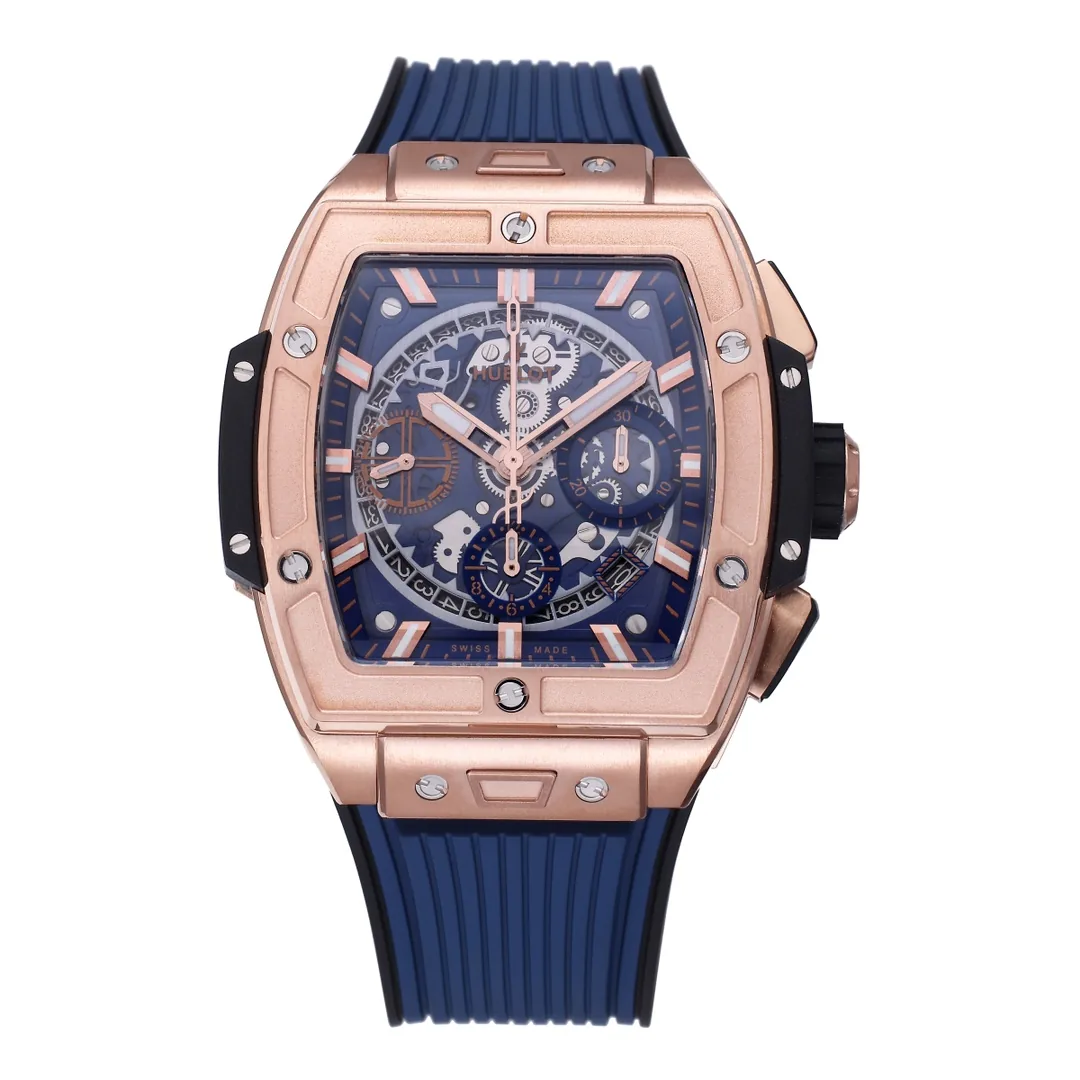 Luxury Replica Hublot Spirit of Big Bang 642.OX.7180.RX Rose Gold-Plated Stainless Steel & Blue Ceramic Case Watch