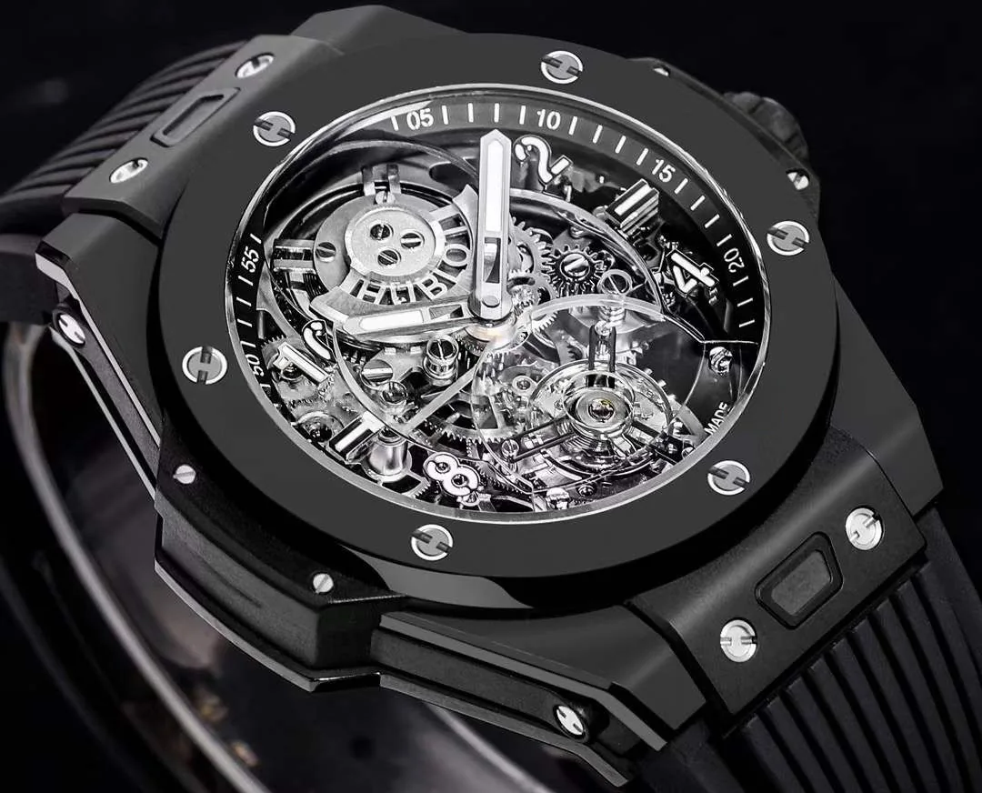Hublot Big Bang Replica Unico Tourbillon 45mm Black Ceramic Bezel Watch