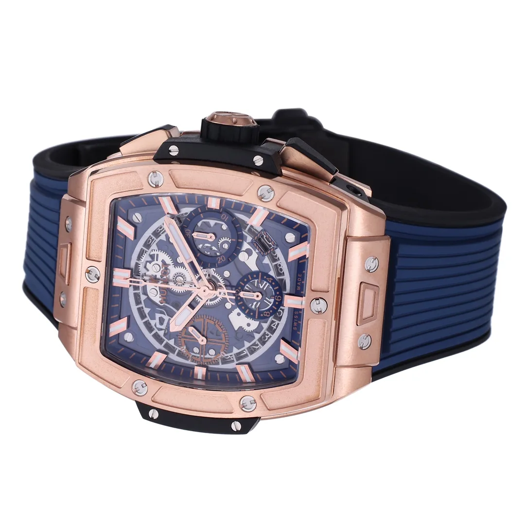 Luxury Replica Hublot Spirit of Big Bang 642.OX.7180.RX Rose Gold-Plated Stainless Steel & Blue Ceramic Case Watch
