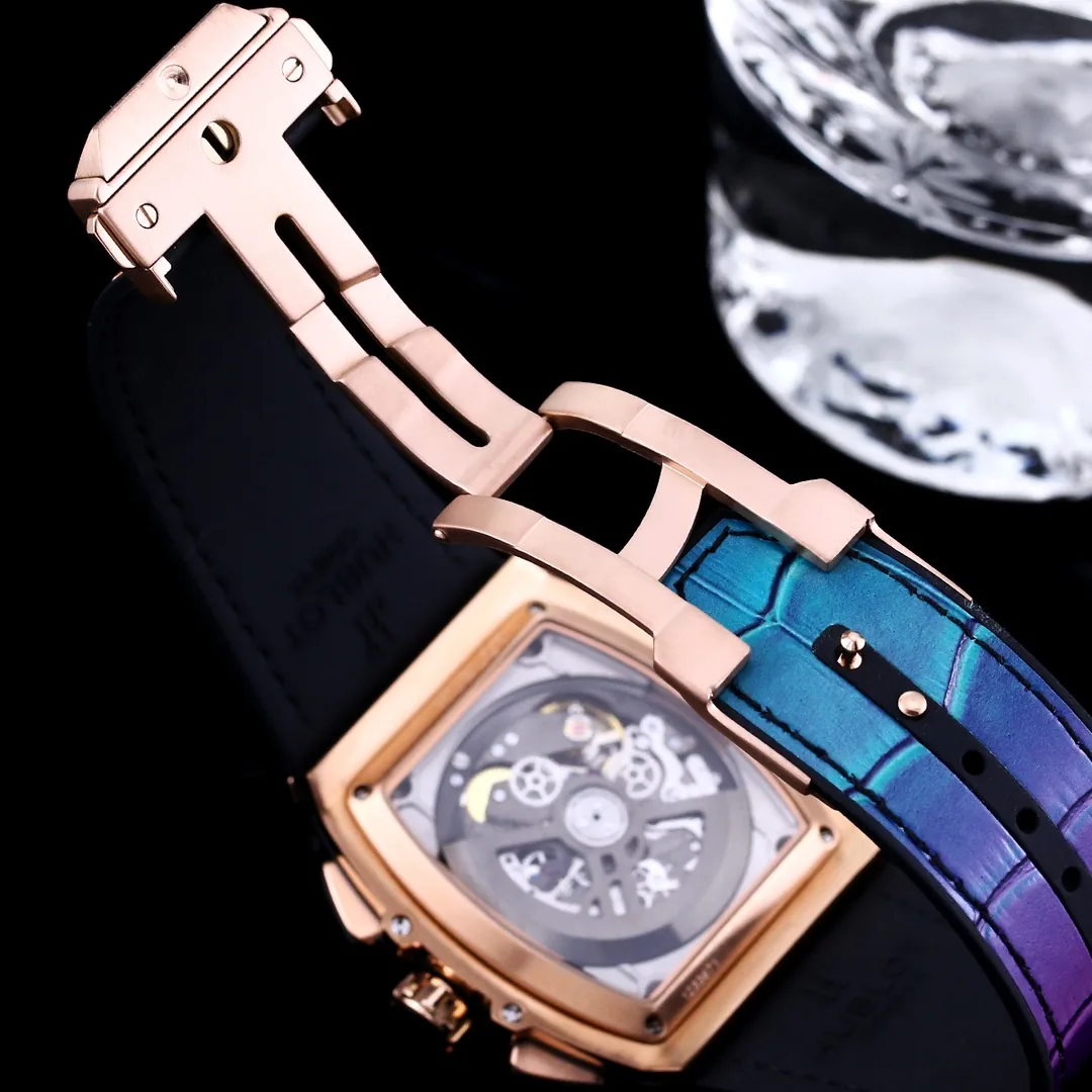 Hublot Spirit Of Big Bang Replica 42mm Rose Gold Colored Gemstones Watch
