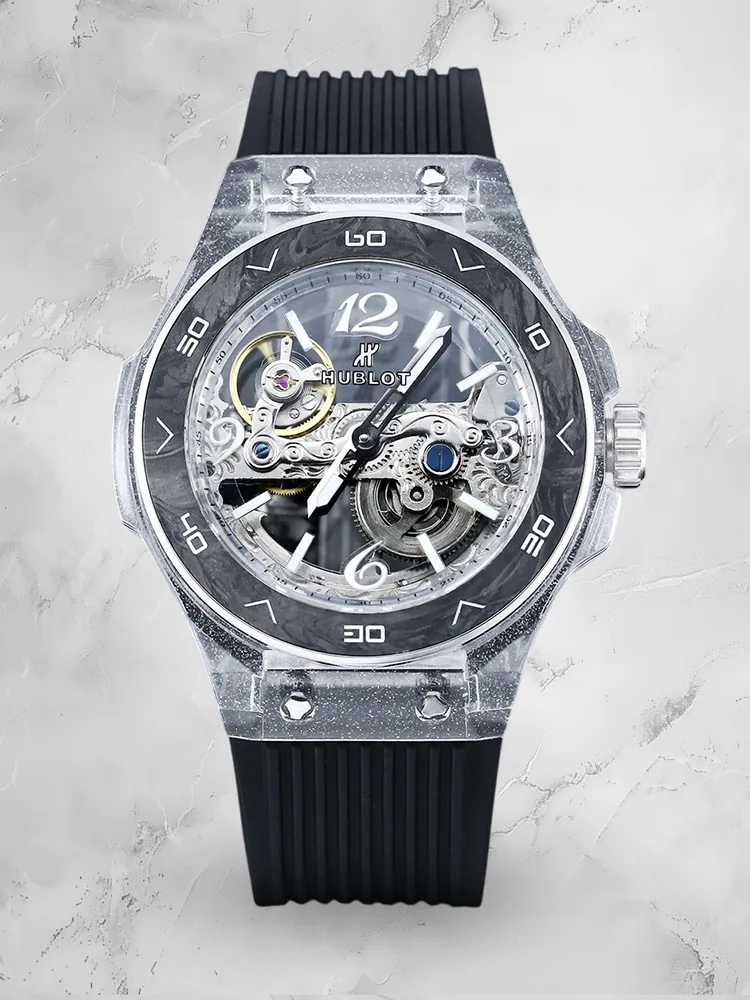 Swiss Hublot Big Bang Unico Replica Watch With Clear Sapphire Case And Case Skeleton Dial