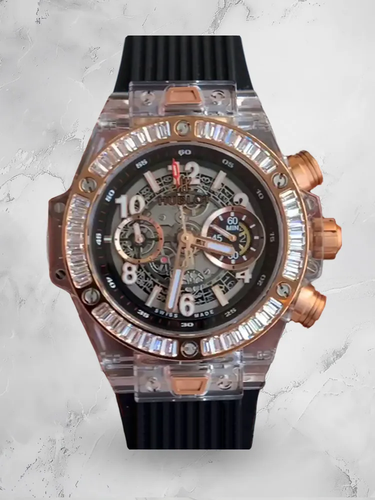 Hublot Big Bang Replica 411.JX.4802.RT 45mm Grey Dial Fully Transparent Watch