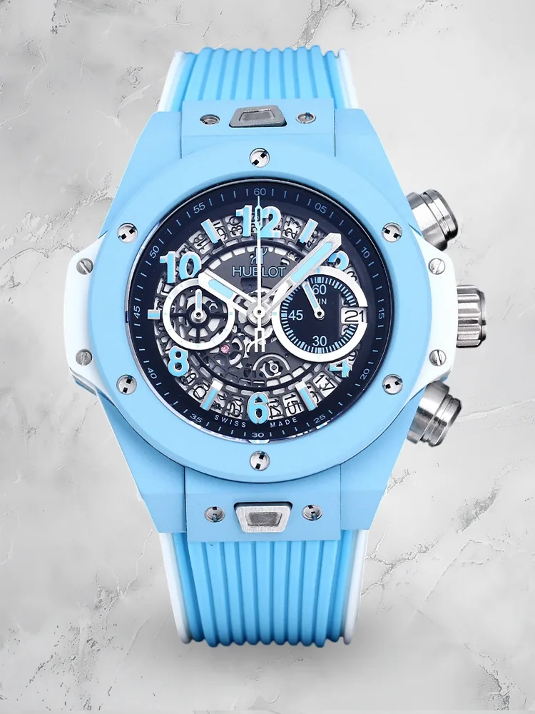Swiss Replica Hublot Big Bang Unico 441.EX.5120.RX Sky Blue Skeleton Sport Watch With Composite Case
