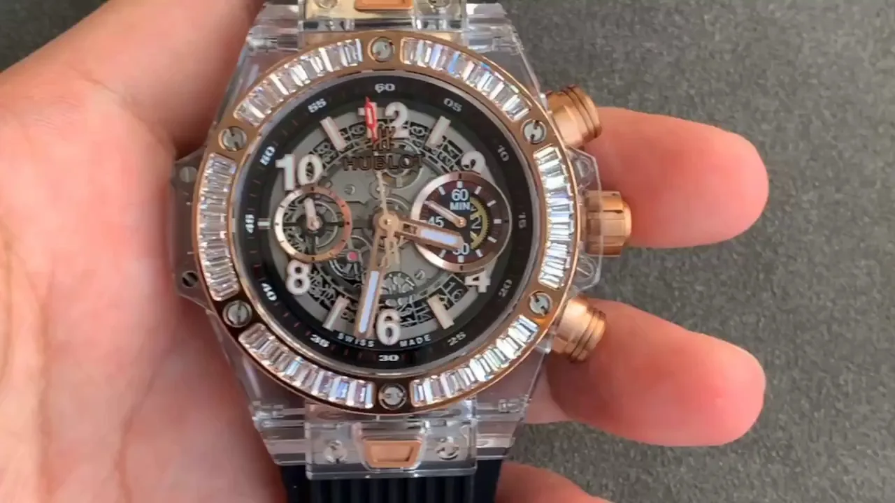 Hublot Big Bang Replica 411.JX.4802.RT 45mm Grey Dial Fully Transparent Watch