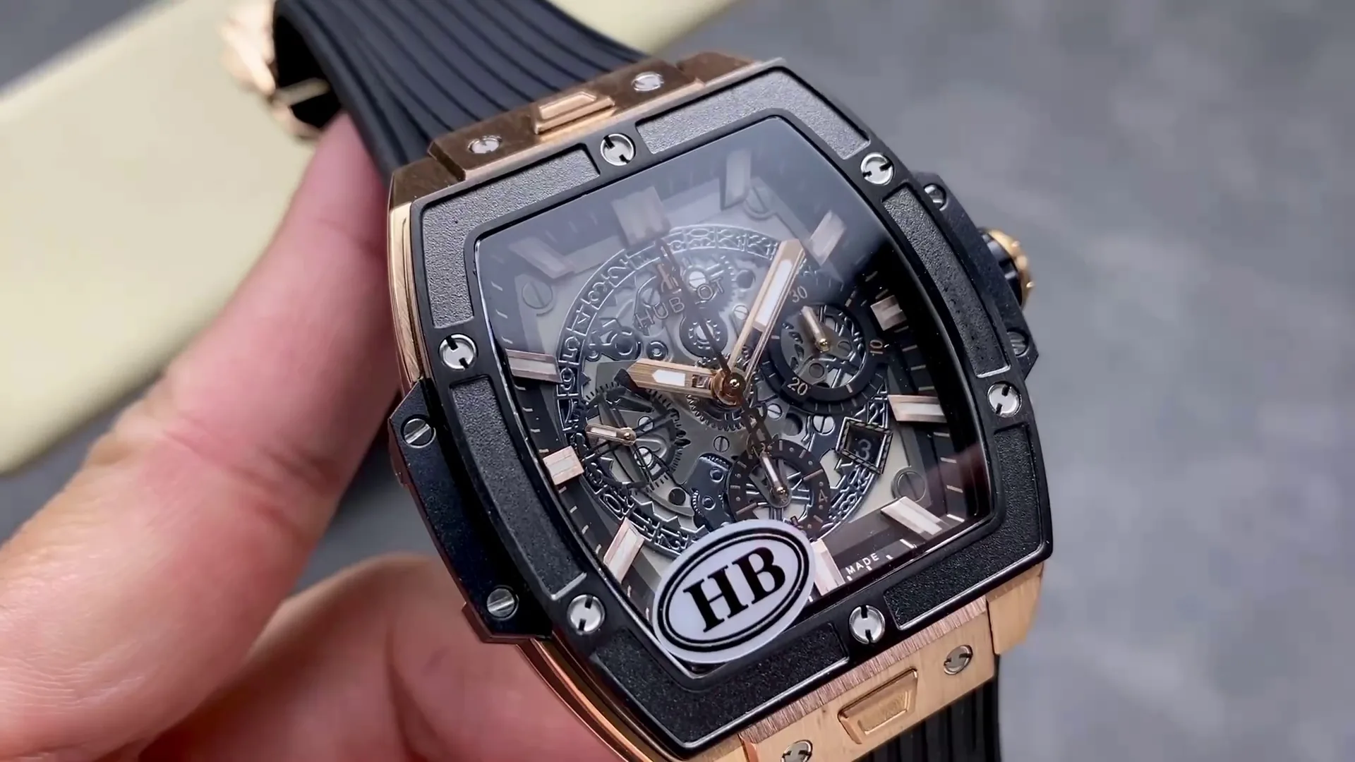 Best AAA Replica Hublot Spirit of Big Bang 601.OM.0183.LR Rose Gold & Black Ceramic Case 45mm Watch
