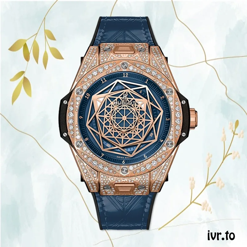 Hublot Big Bang 44mm Men 465.OS.7189.VR.1204.MXM19-002 Diamond Bezel Leather Strap