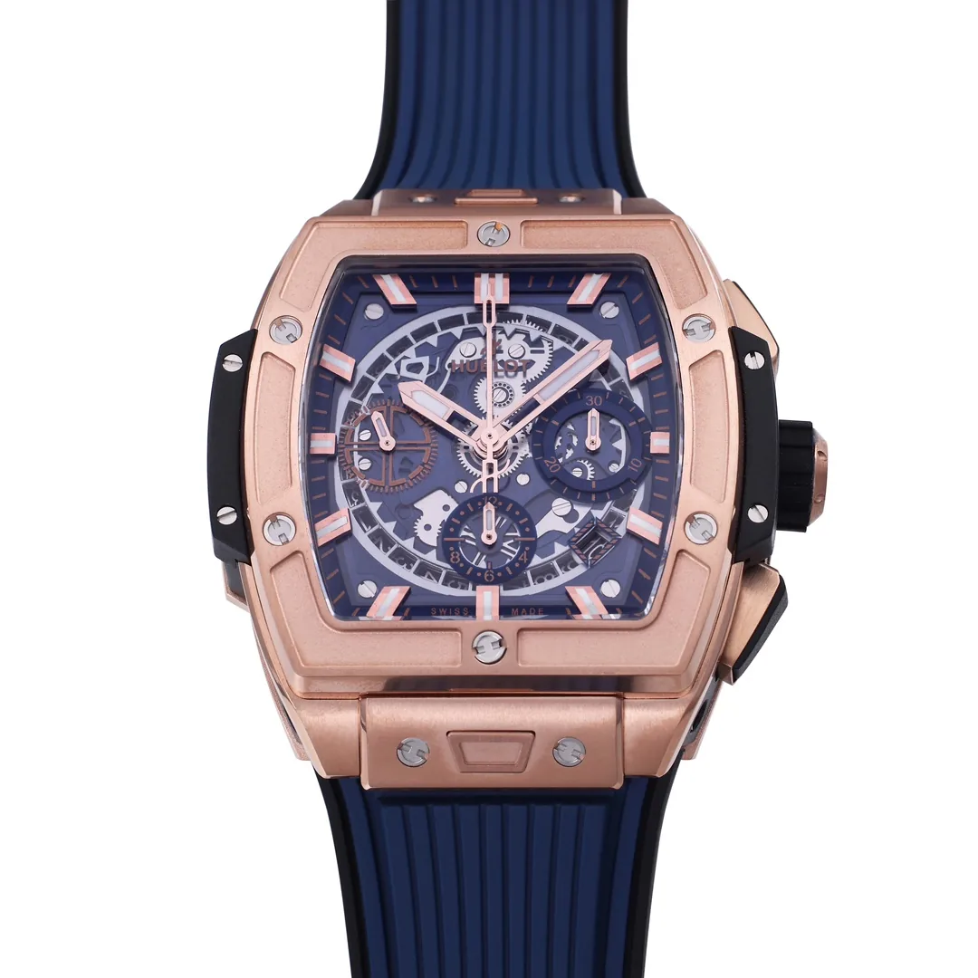 Luxury Replica Hublot Spirit of Big Bang 642.OX.7180.RX Rose Gold-Plated Stainless Steel & Blue Ceramic Case Watch
