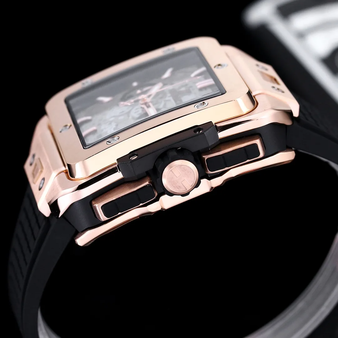 Hublot Square Big Bang Replica Unico Off-White Dial Rose Gold Watch