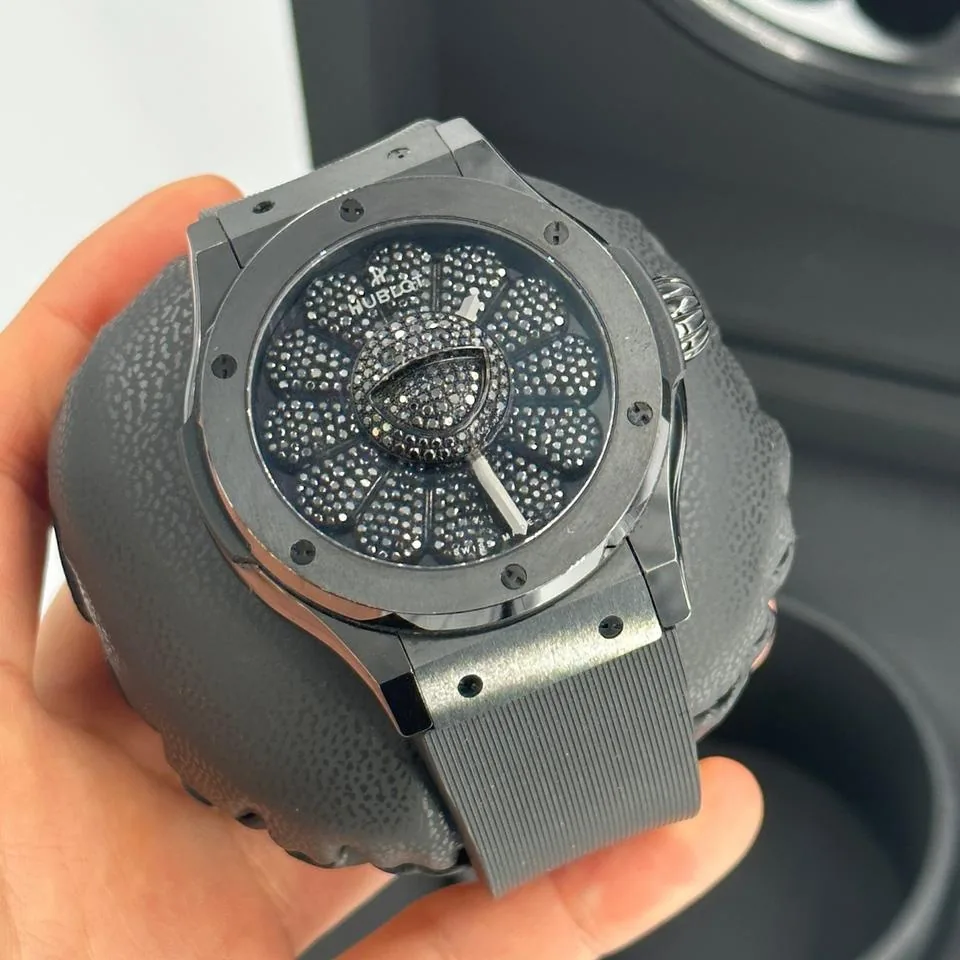 Hublot Classic Fusion Replica 507.CX.9000.RX.TAK21 Murakami Black Diamond Sunflower Watch