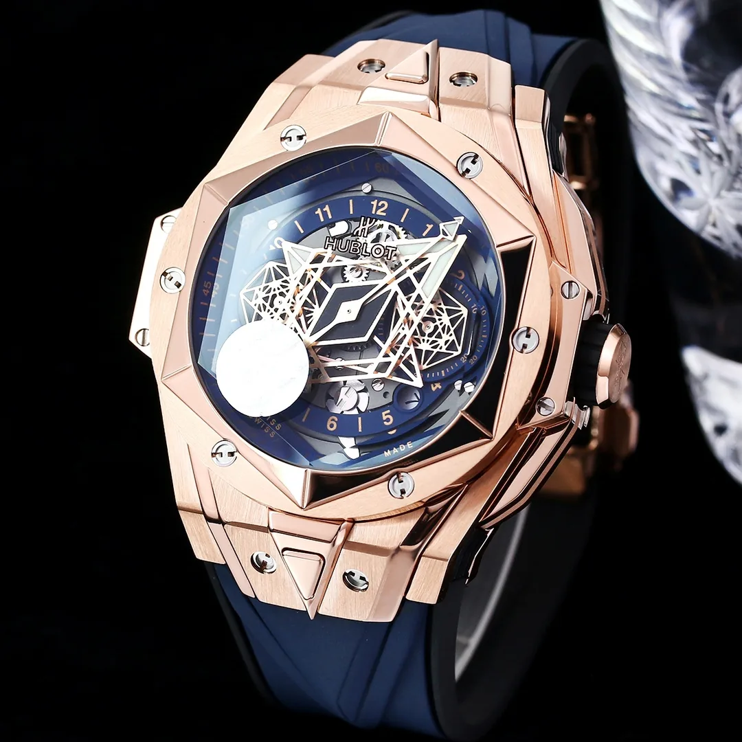 Hublot Big Bang Replica Unico Sang Bleu II Rose Case Watch