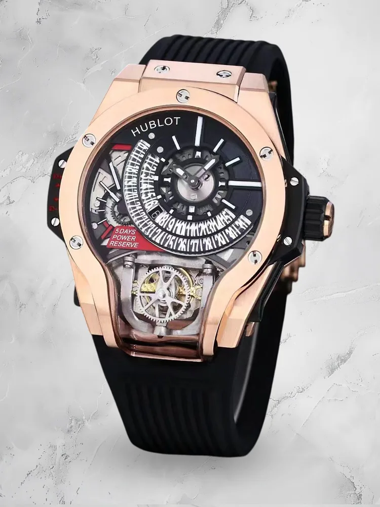 Hublot Big Bang MP-09 Replica Tourbillon Bi-Axis Rose Gold Black Dial Watch
