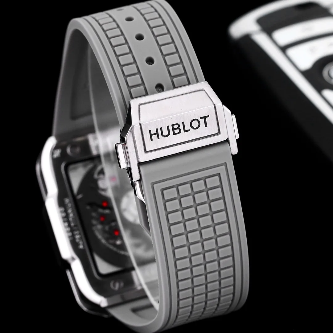 Hublot Square Big Bang Replica Unico Grey Ceramic 42mm Grey Rubber Strap Watch
