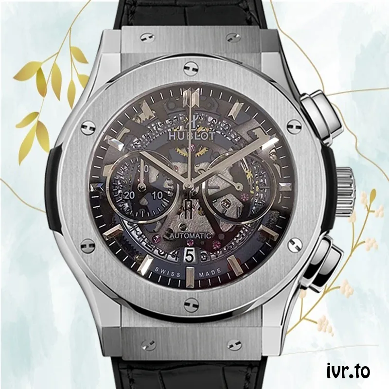 Hublot Tourbillon Skeleton Titanium 45mm 506.NX.0170.LR Men Leather Strap Hand Wind/Quartz