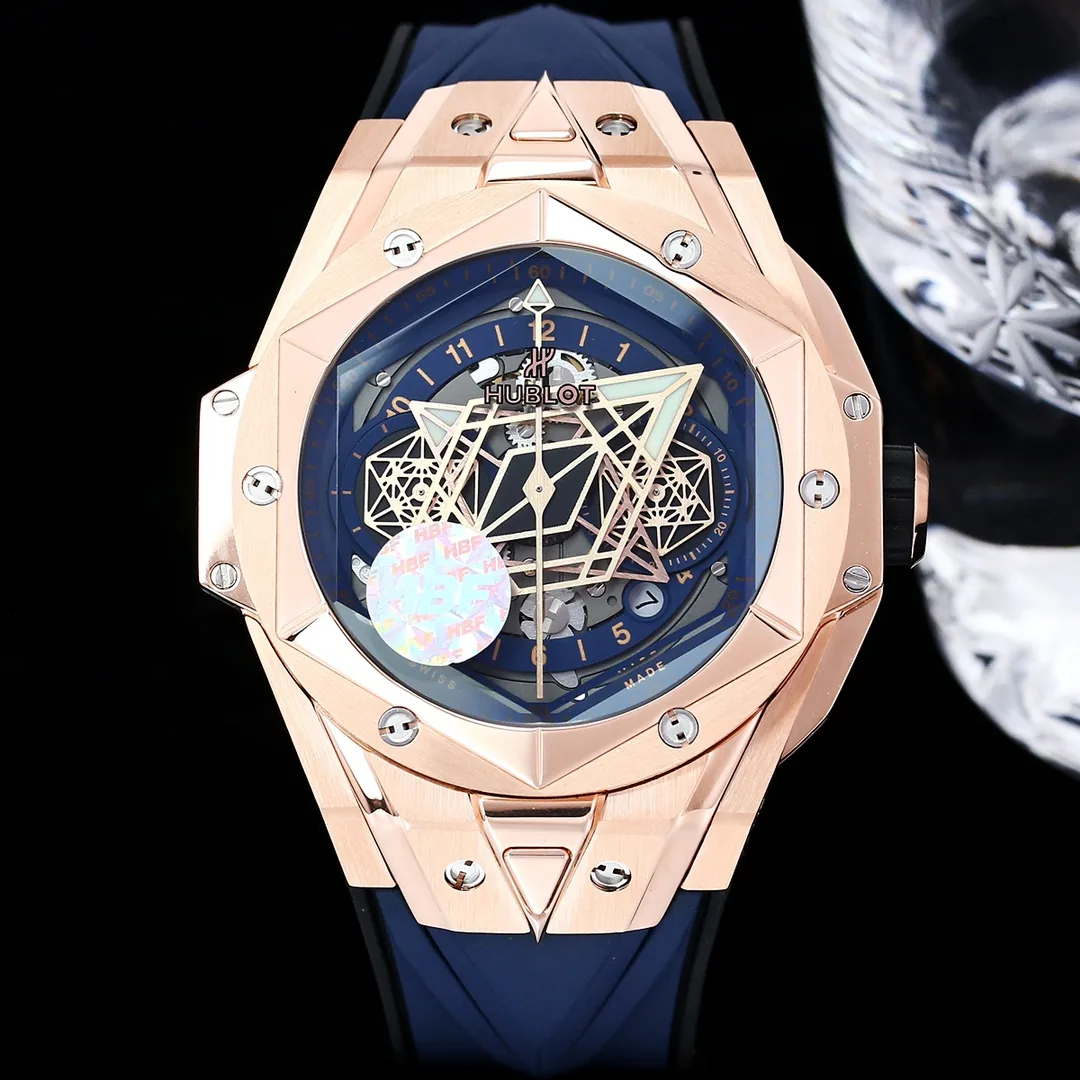 Hublot Big Bang Replica Unico Sang Bleu II Rose Case Watch