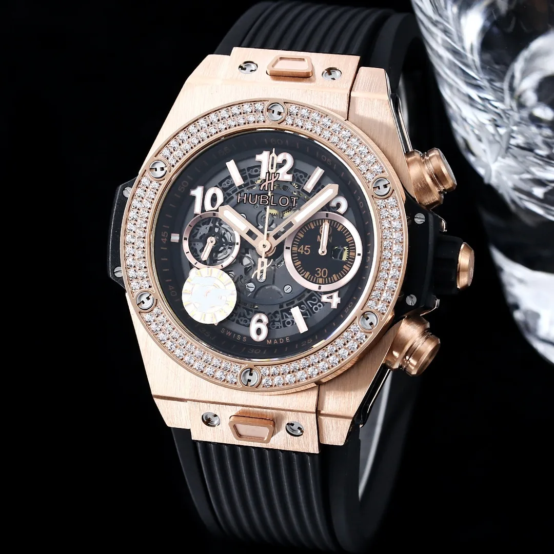 Swiss Replica Hublot Big Bang Unico 441.OX.1181.RX.1104 Watch With Gold-Plated Case, Diamond-Set Bezel