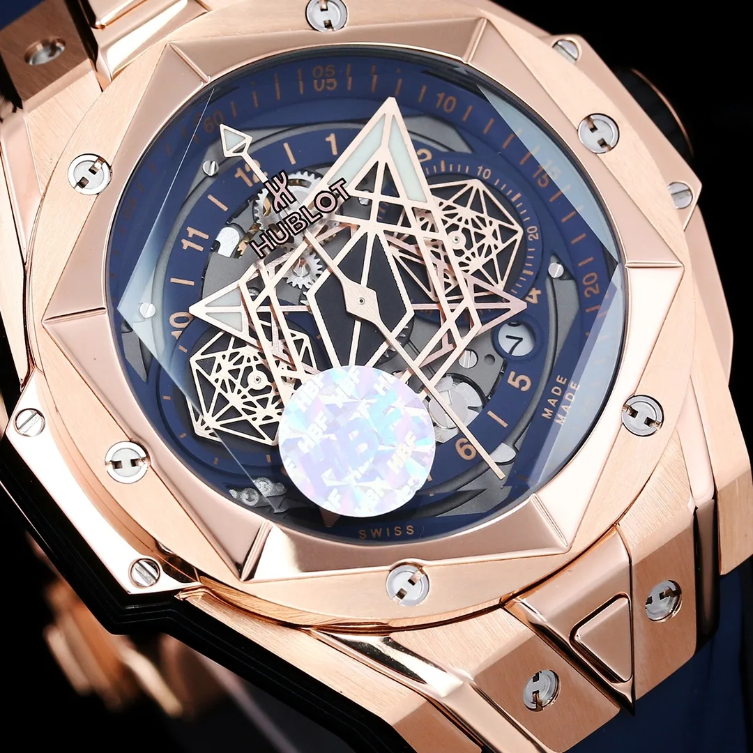 Hublot Big Bang Replica Unico Sang Bleu II Rose Case Watch