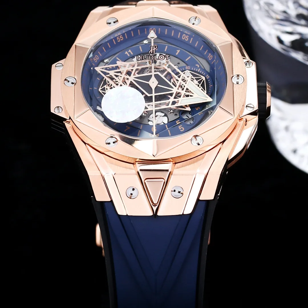 Hublot Big Bang Replica Unico Sang Bleu II Rose Case Watch