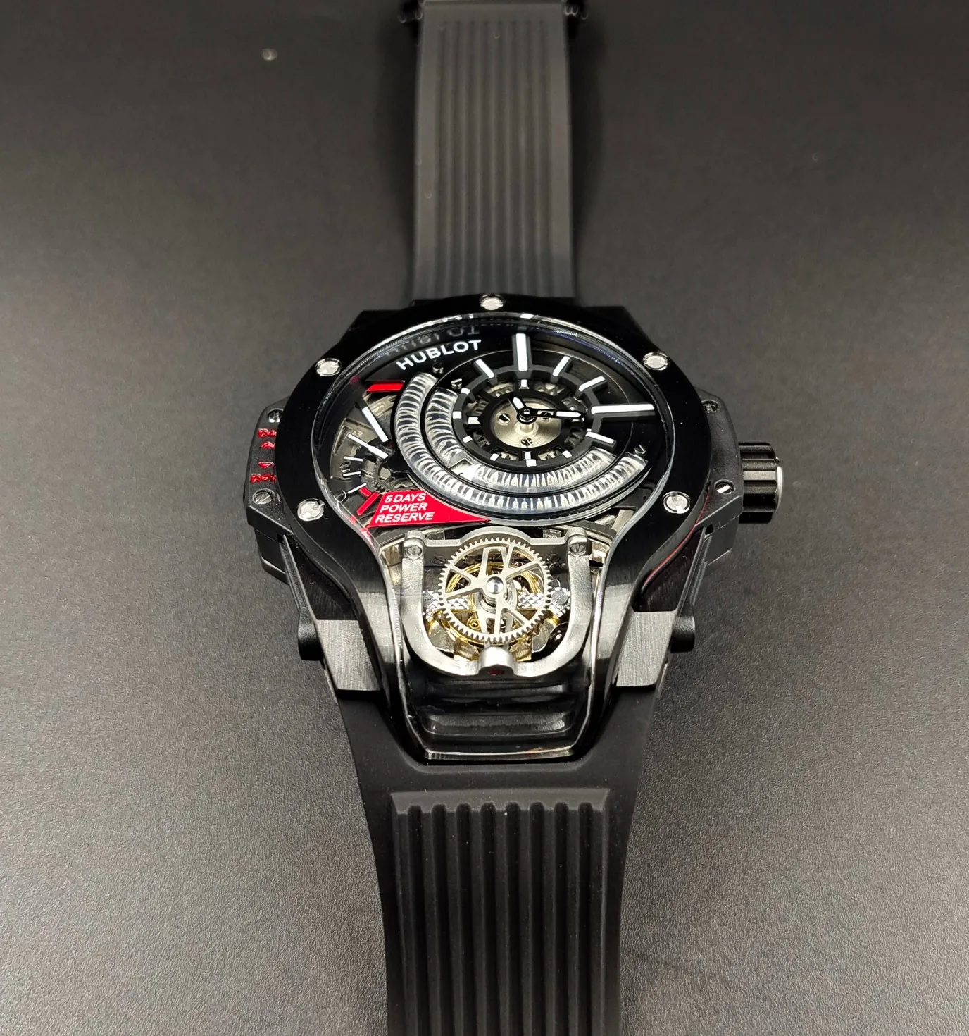 Hublot Big Bang Replica MP-09 49 Bi-Axial Tourbillon Transparent Case Watch