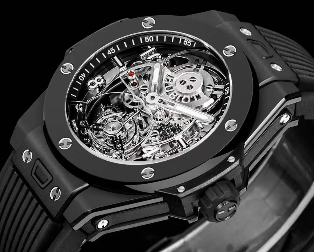 Hublot Big Bang Replica Unico Tourbillon 45mm Black Ceramic Bezel Watch