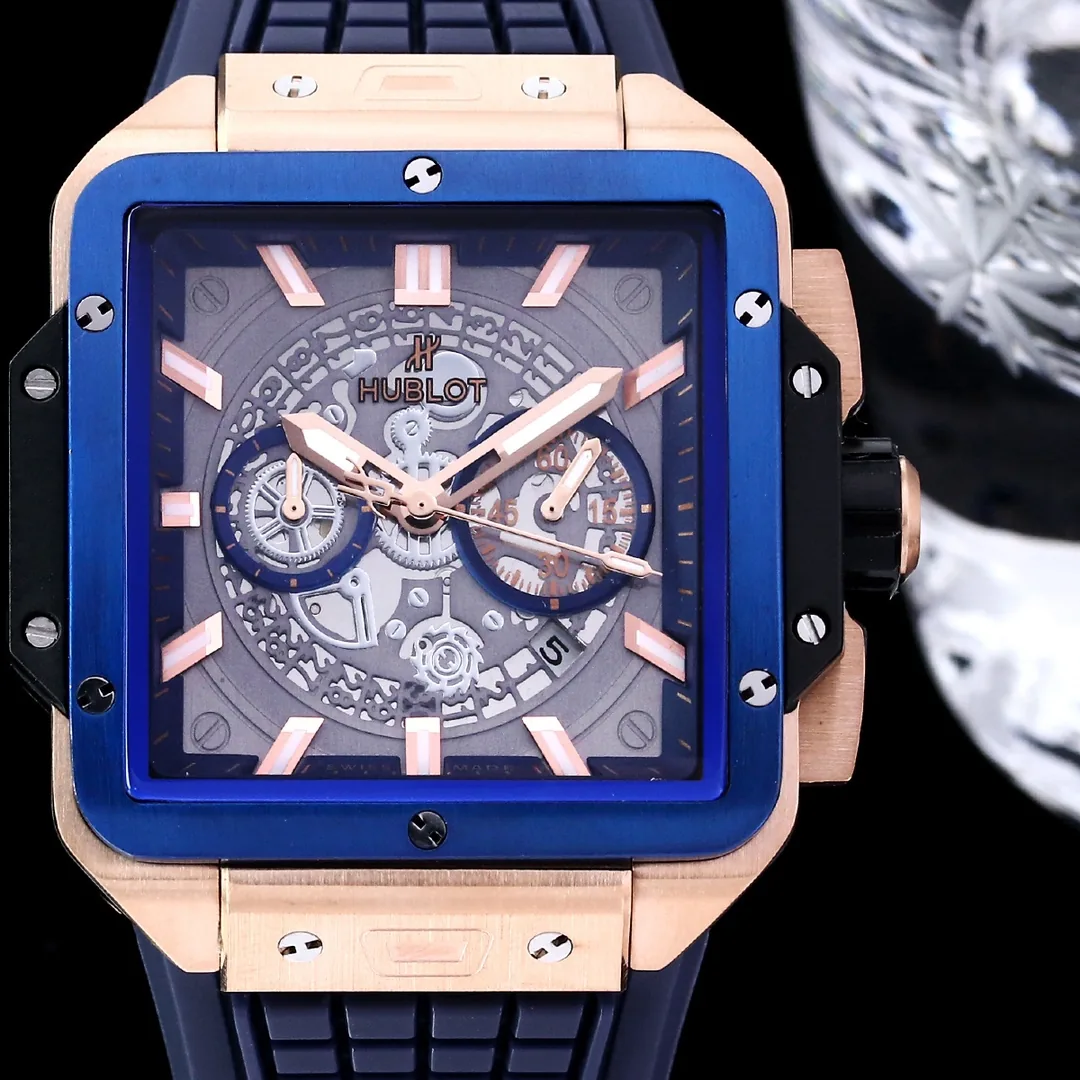 HUBLOT SQUARE BIG BANG Replica KIT 42mm Blue Bezel Watch