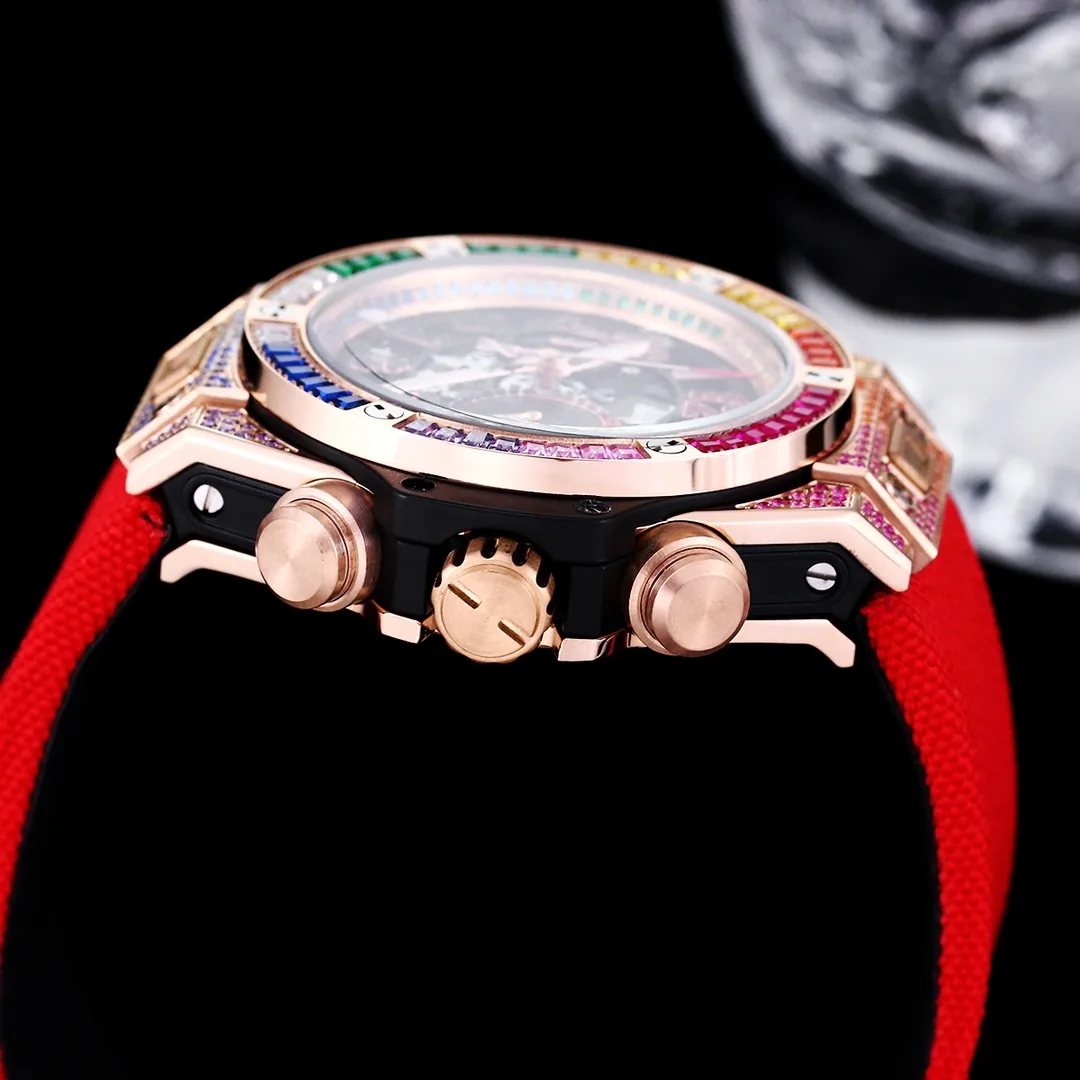 Hublot Big Bang Replica Unico Rose Gold Rainbow Skeleton Dial Watch