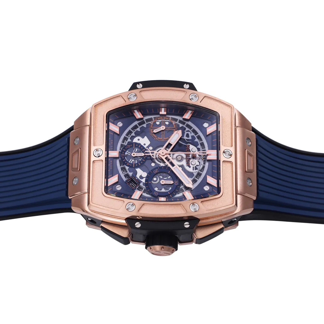 Luxury Replica Hublot Spirit of Big Bang 642.OX.7180.RX Rose Gold-Plated Stainless Steel & Blue Ceramic Case Watch