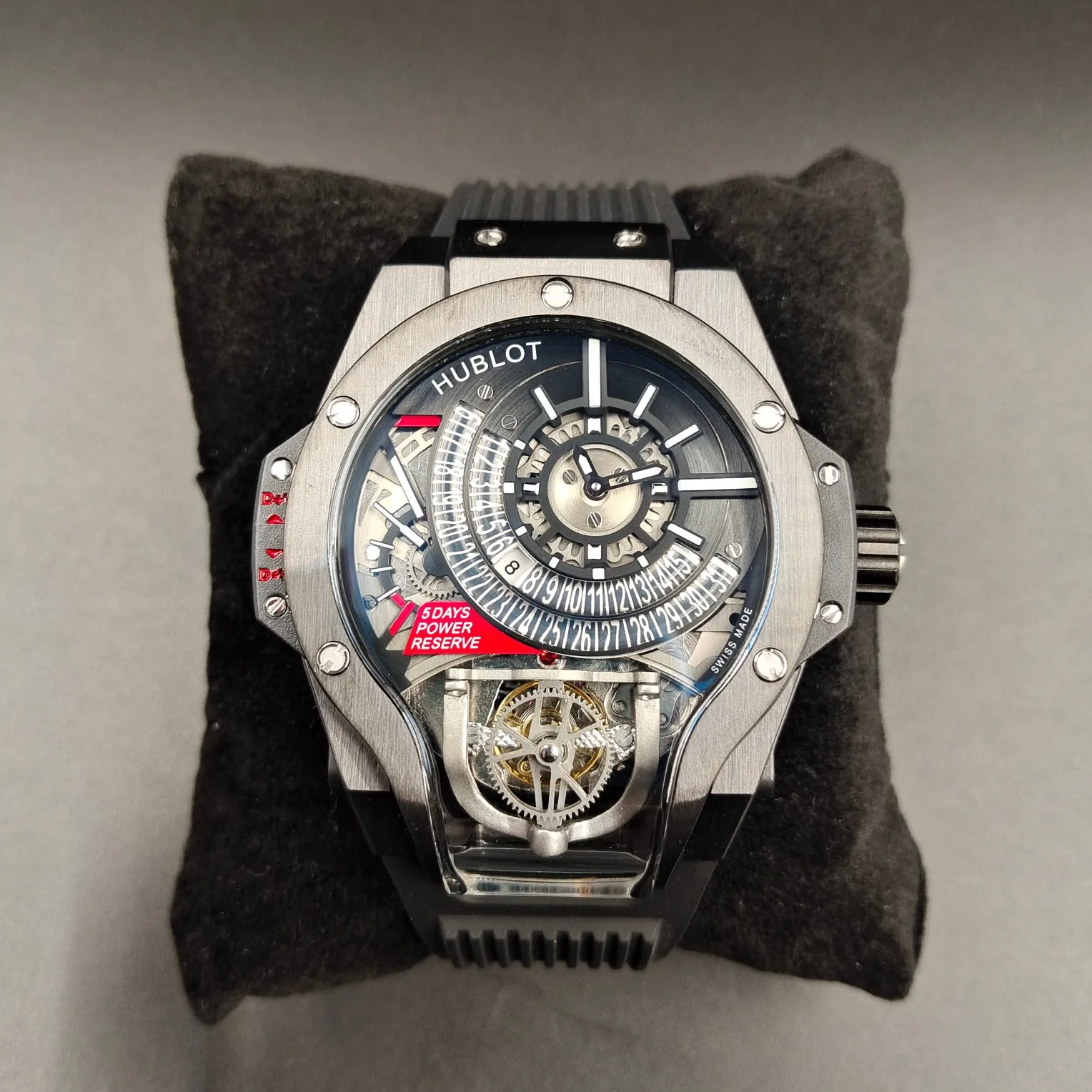 Hublot Big Bang Replica MP-09 49 Bi-Axial Tourbillon Transparent Case Watch