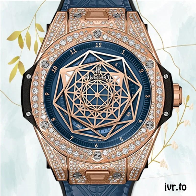 Hublot Big Bang 44mm Men 465.OS.7189.VR.1204.MXM19-002 Diamond Bezel Leather Strap