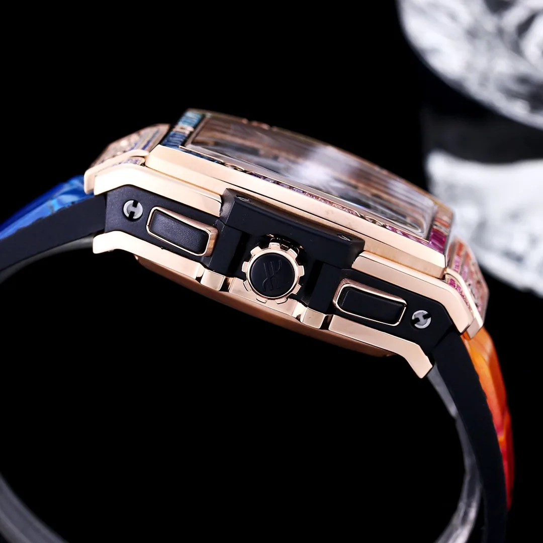 Hublot Spirit Of Big Bang Replica 42mm Rose Gold Colored Gemstones Watch