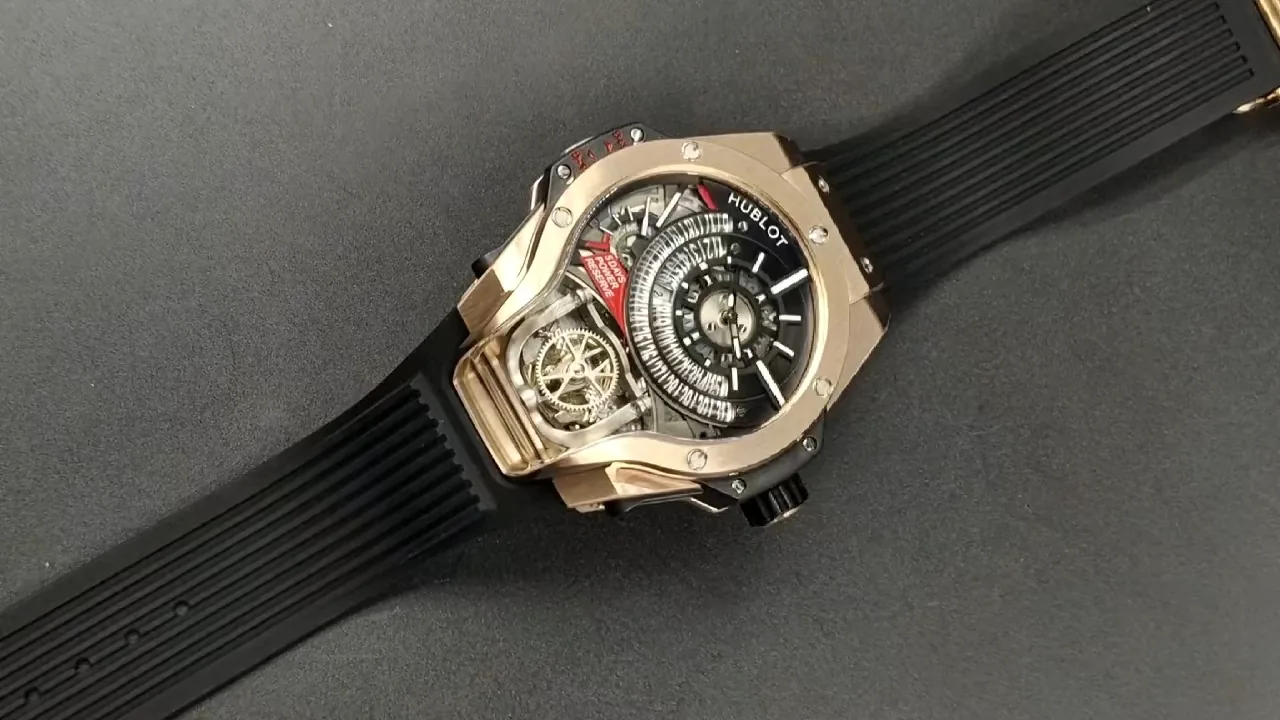 Hublot Big Bang MP-09 Replica Tourbillon Bi-Axis Rose Gold Black Dial Watch