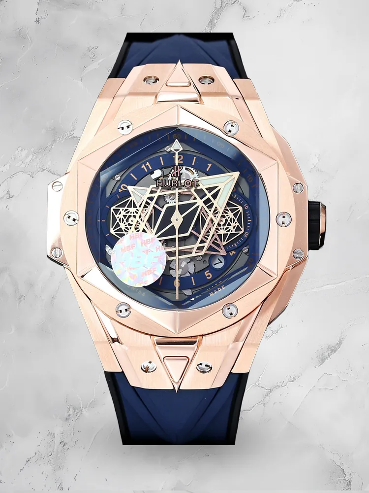 Hublot Big Bang Replica Unico Sang Bleu II Rose Case Watch