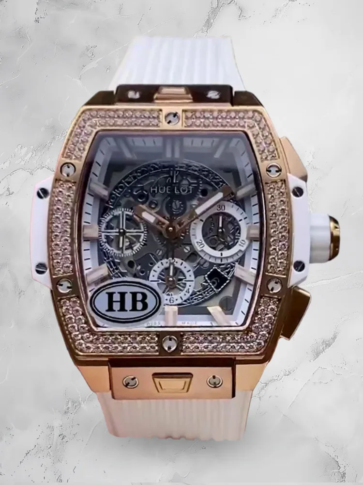 Hublot Spirit Of Big Bang Replica 642.OE.2010.RW.1204 42mm Rose Gold White Diamond Watch