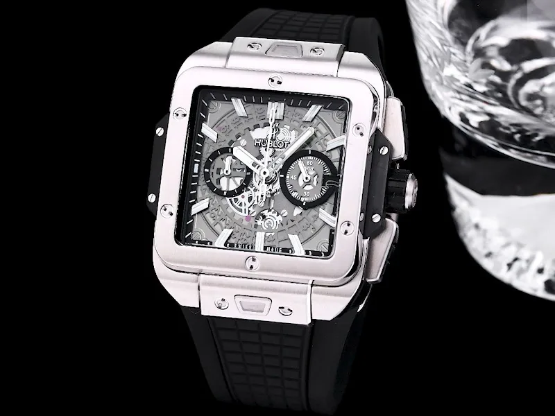 Hublot Square Big Bang Replica Unico 42mm White gold Titanium Ceramic Watch